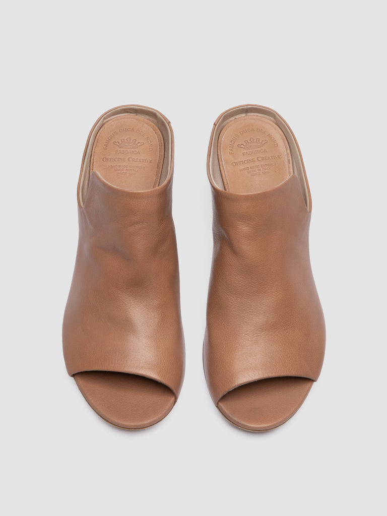 ADELE 003 - Brown Leather Slide Sandals