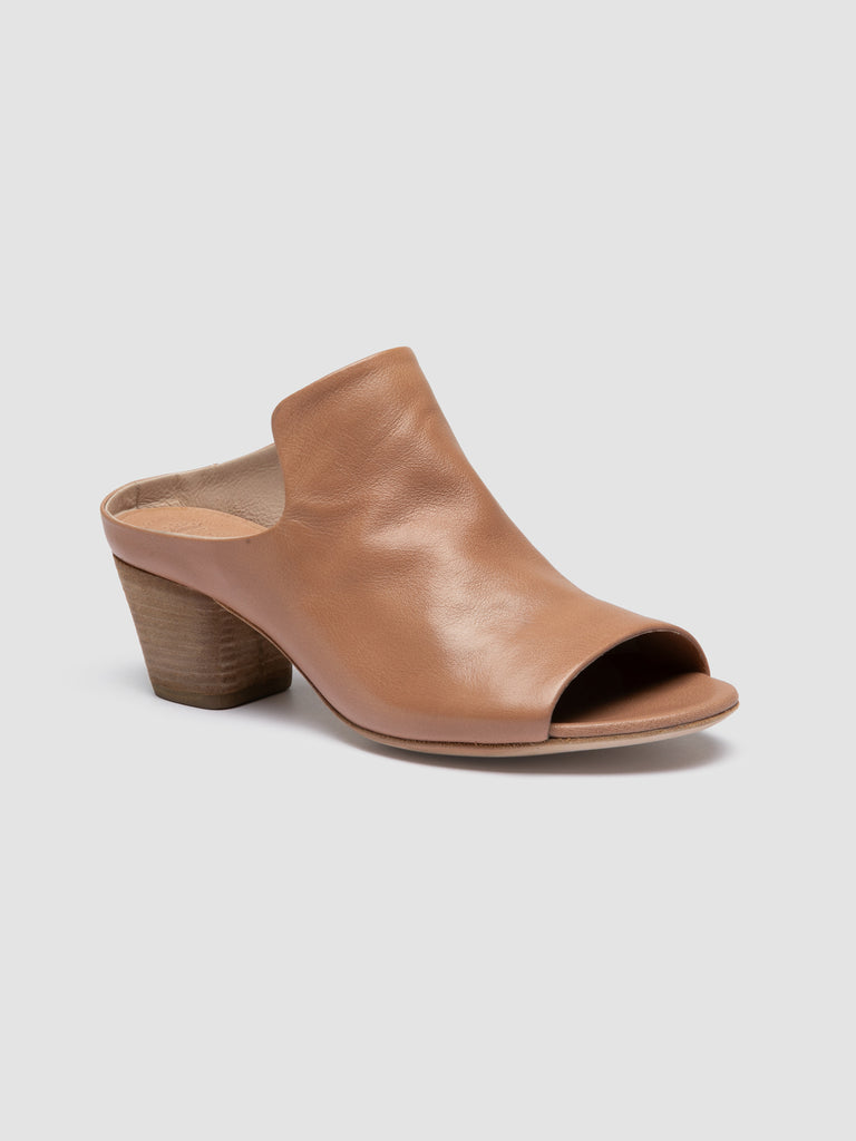 ADELE 003 - Brown Leather Slide Sandals