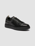 THE ANSWER 101 - Black Leather Low Top Sneakers - thumb image 3,side view