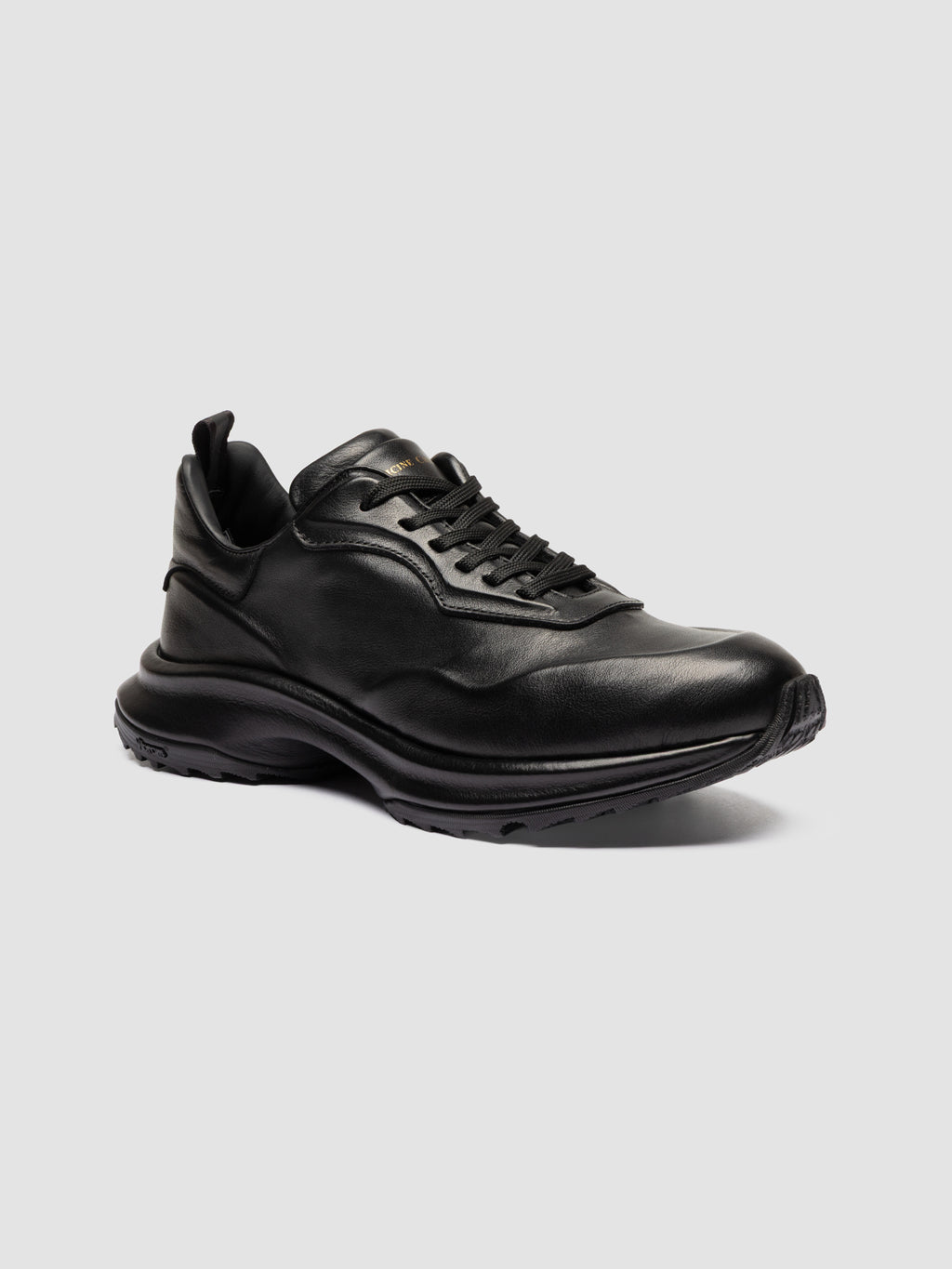 AXIS 101 - Black Leather Low Top Sneakers - image 3,side view