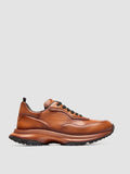 AXIS 101 - Brown Leather Low Top Sneakers - thumb image 1,side view