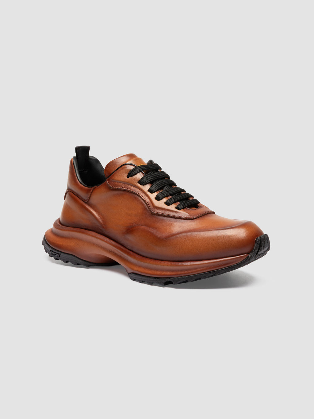 AXIS 101 - Brown Leather Low Top Sneakers - image 3,side view