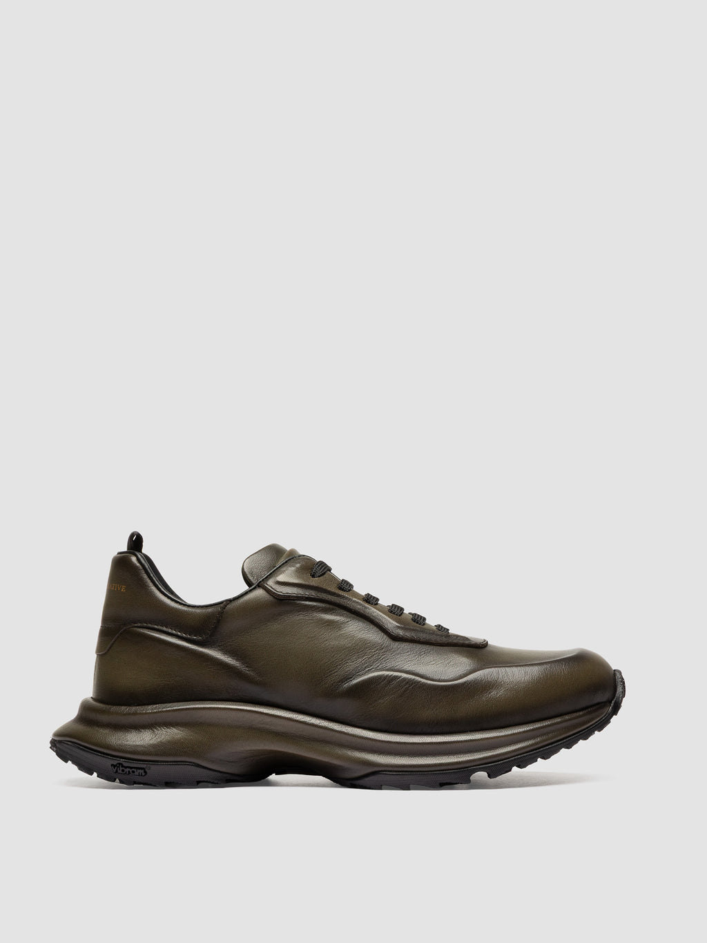AXIS 101 - Green Leather Low Top Sneakers - image 1,side view