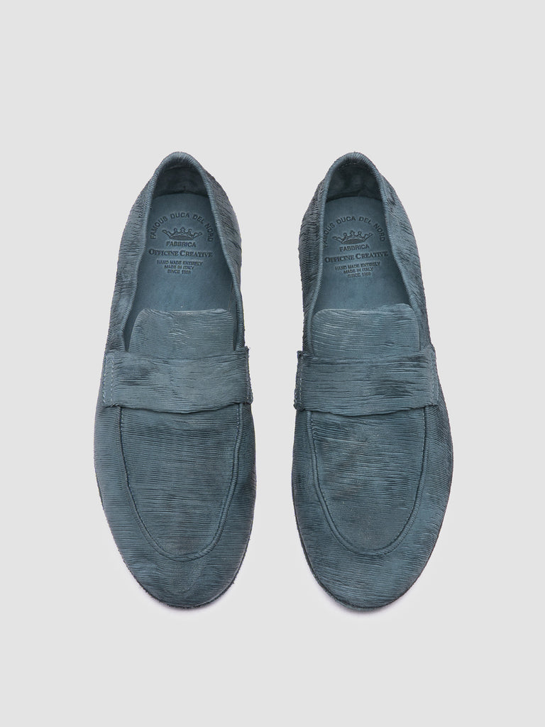 BLAIR DD 001 - Blue Leather Penny Loafers