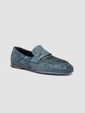 BLAIR DD 001 - Blue Leather Penny Loafers - thumb image 3,side view