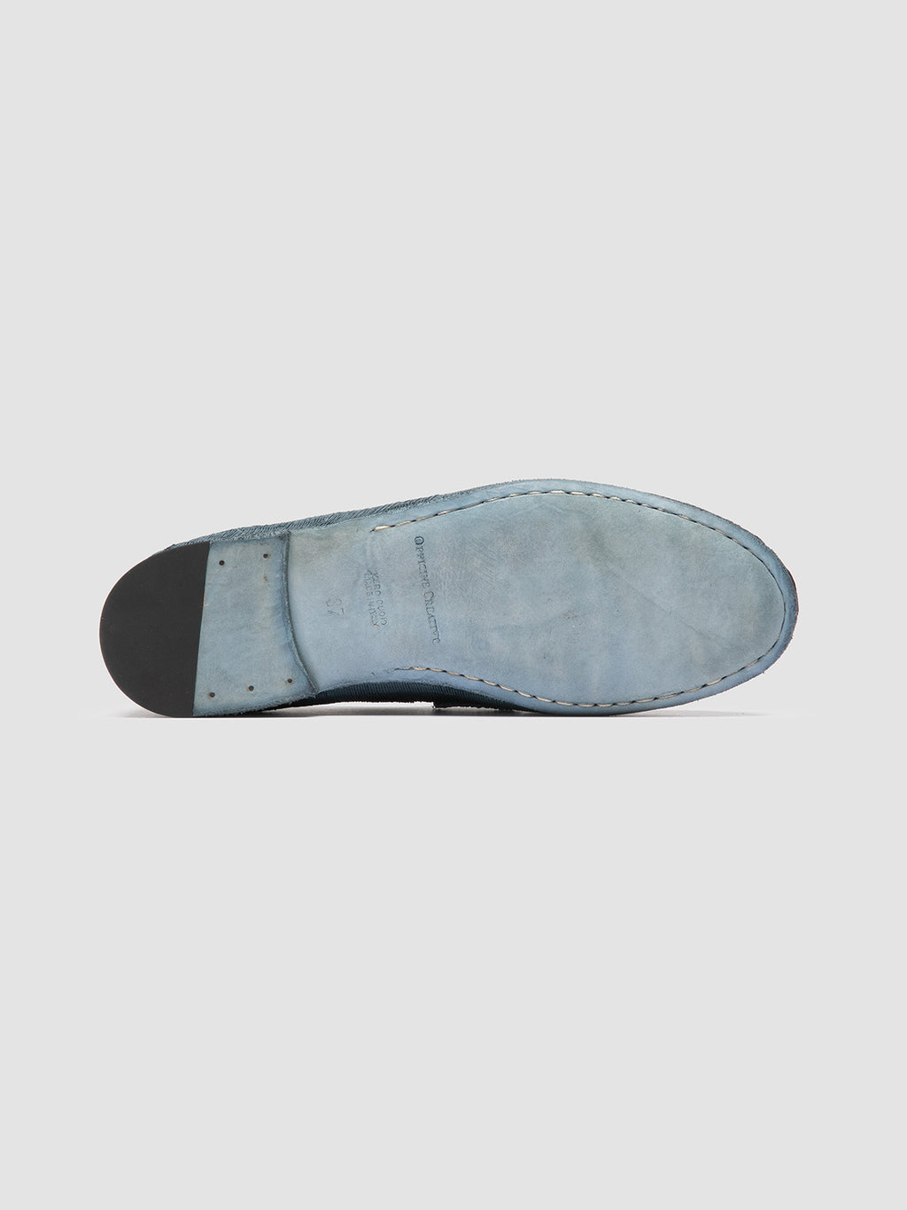 BLAIR DD 001 - Blue Leather Penny Loafers - image 5,side view