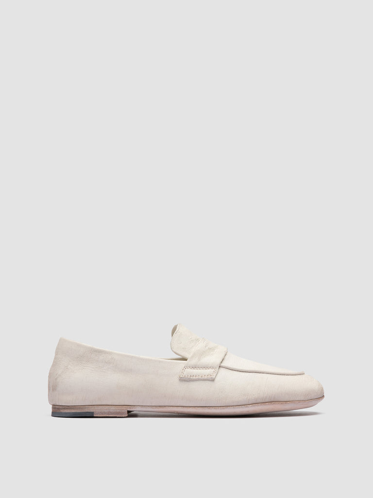 BLAIR DD 001 - White Leather Penny Loafers