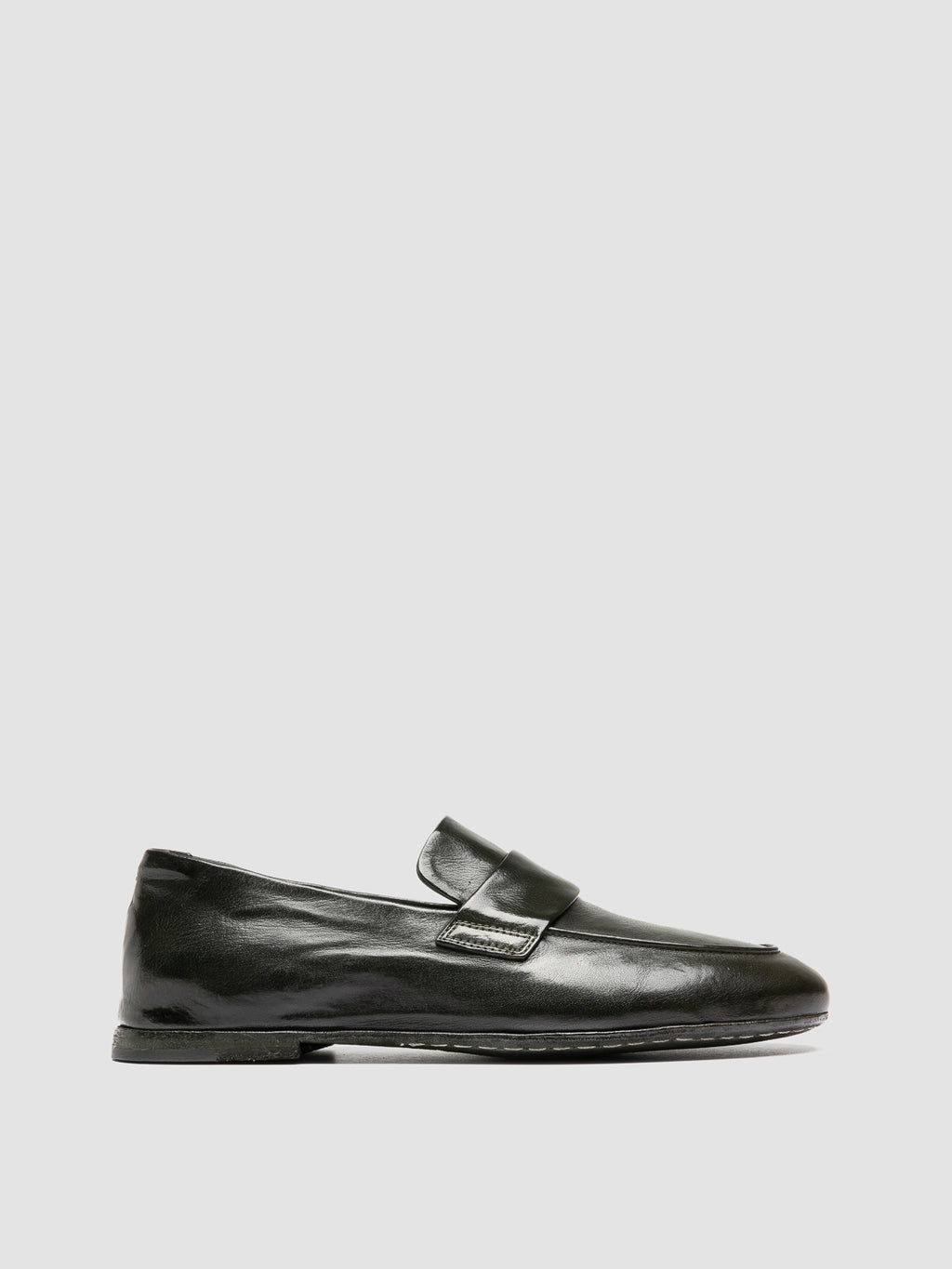 BLAIR DD 001 - Green Leather Penny Loafers - image 1,side view
