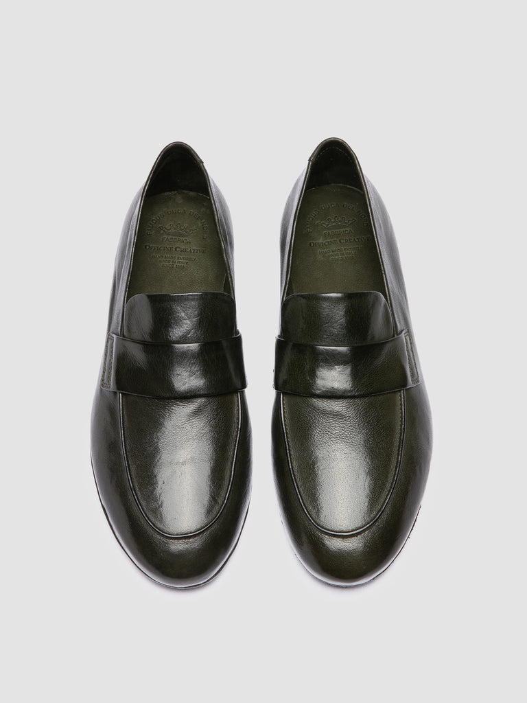 BLAIR DD 001 - Green Leather Penny Loafers