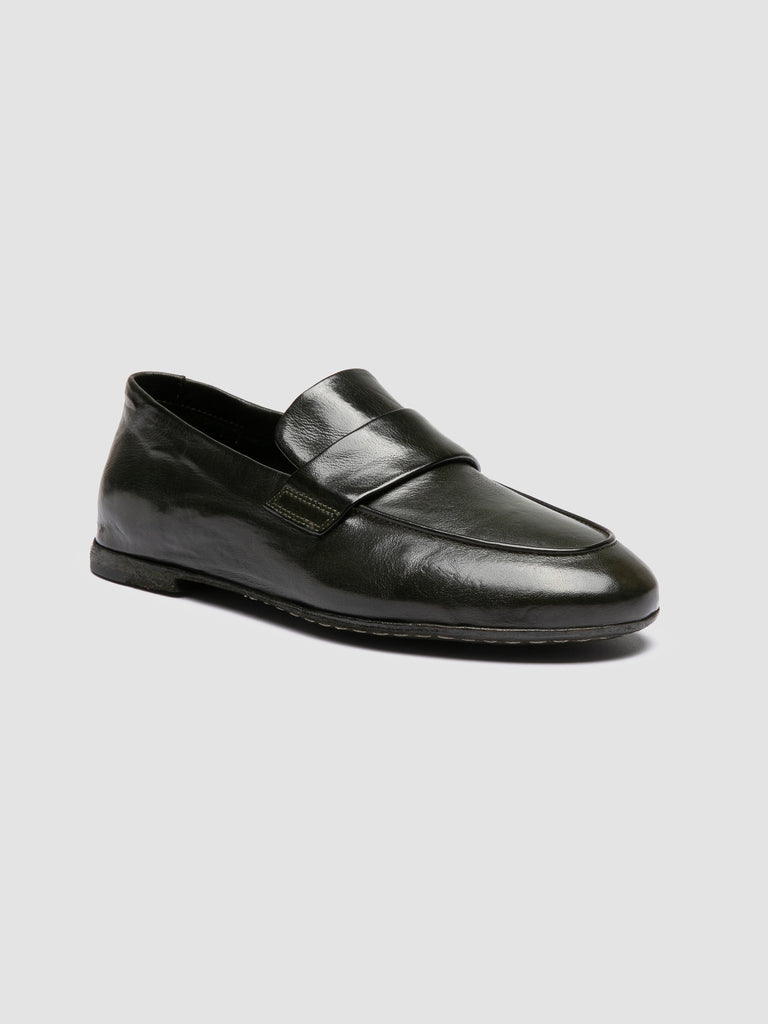 BLAIR DD 001 - Green Leather Penny Loafers