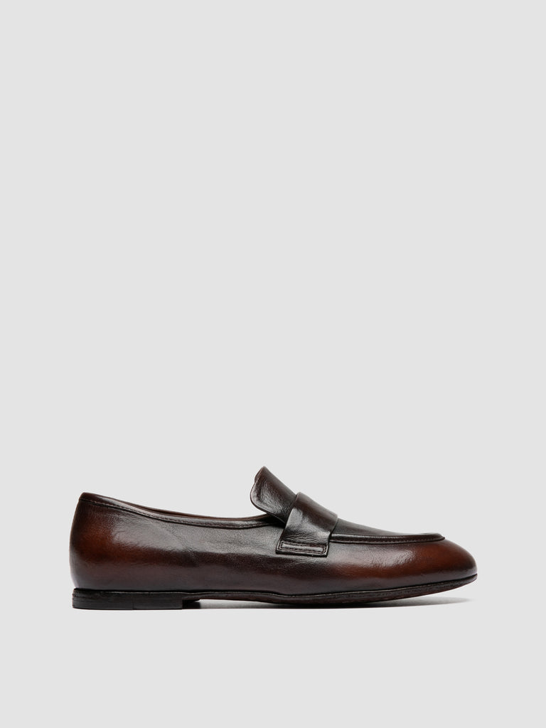 BLAIR DD 002_W - Brown Leather Penny Loafers
