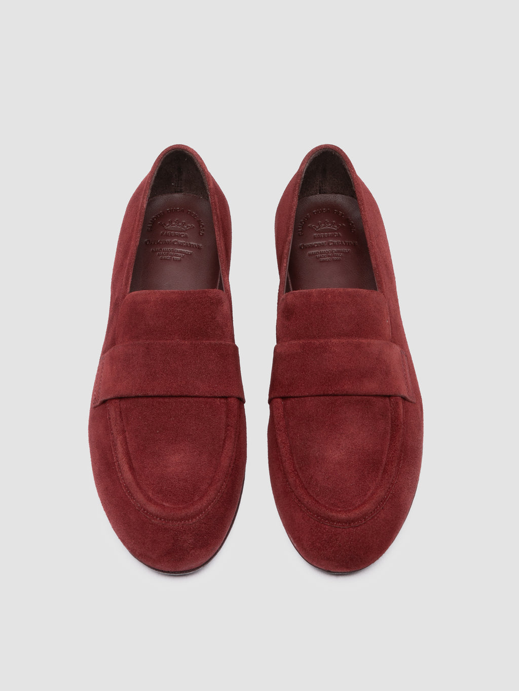 BLAIR DD 002_W - Burgundy Suede Penny Loafers - image 2,side view