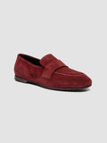 BLAIR DD 002_W - Burgundy Suede Penny Loafers - thumb image 3,side view