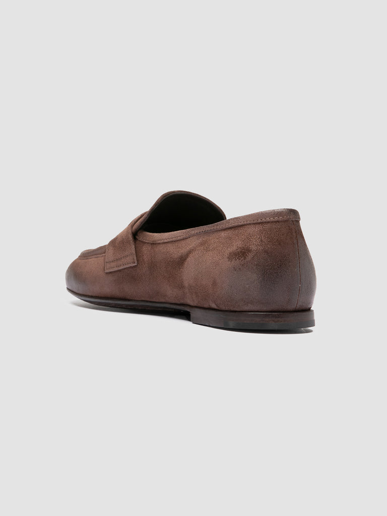 BLAIR DD 003_W - Brown Suede Penny Loafers
