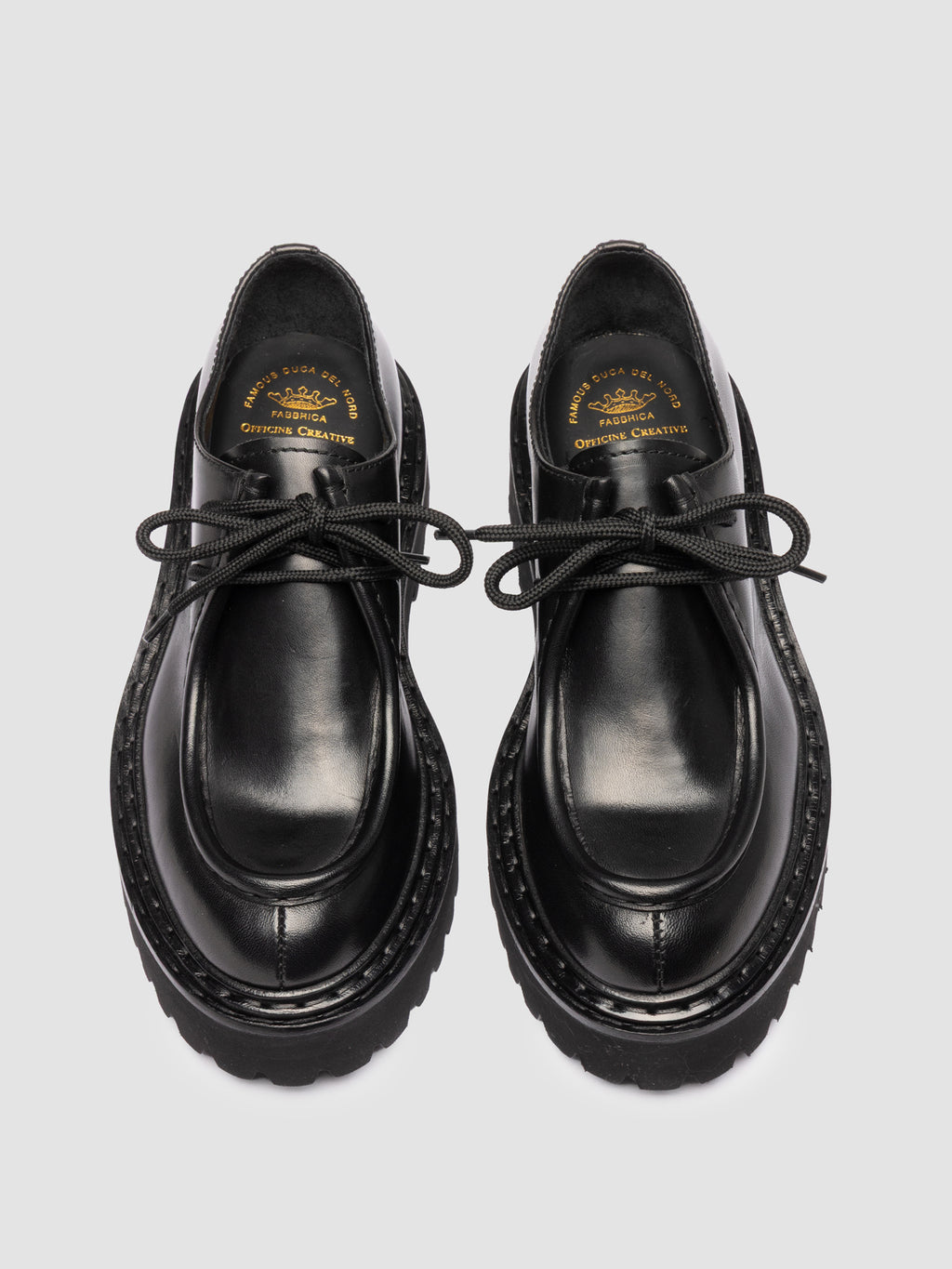 BLOSSOM 001 - Scarpe Derby in Pelle Nera - image 2,side view