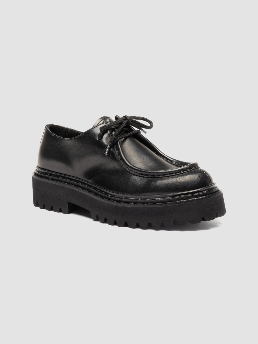 BLOSSOM 001 - Scarpe Derby in Pelle Nera - image 3,side view