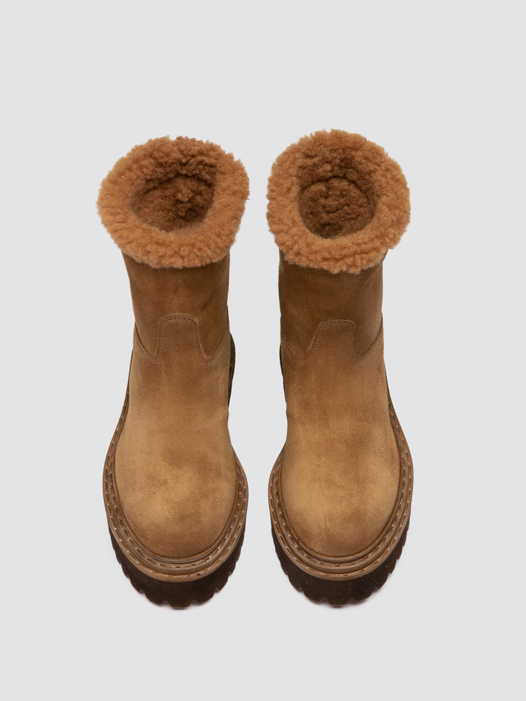BLOSSOM 025 - Brown Suede Pull On Boots - image 2,side view