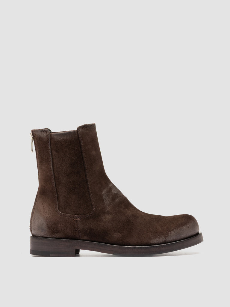 BULLA DD 304 - Stivaletti con Zip in Pelle Scamosciata Marrone