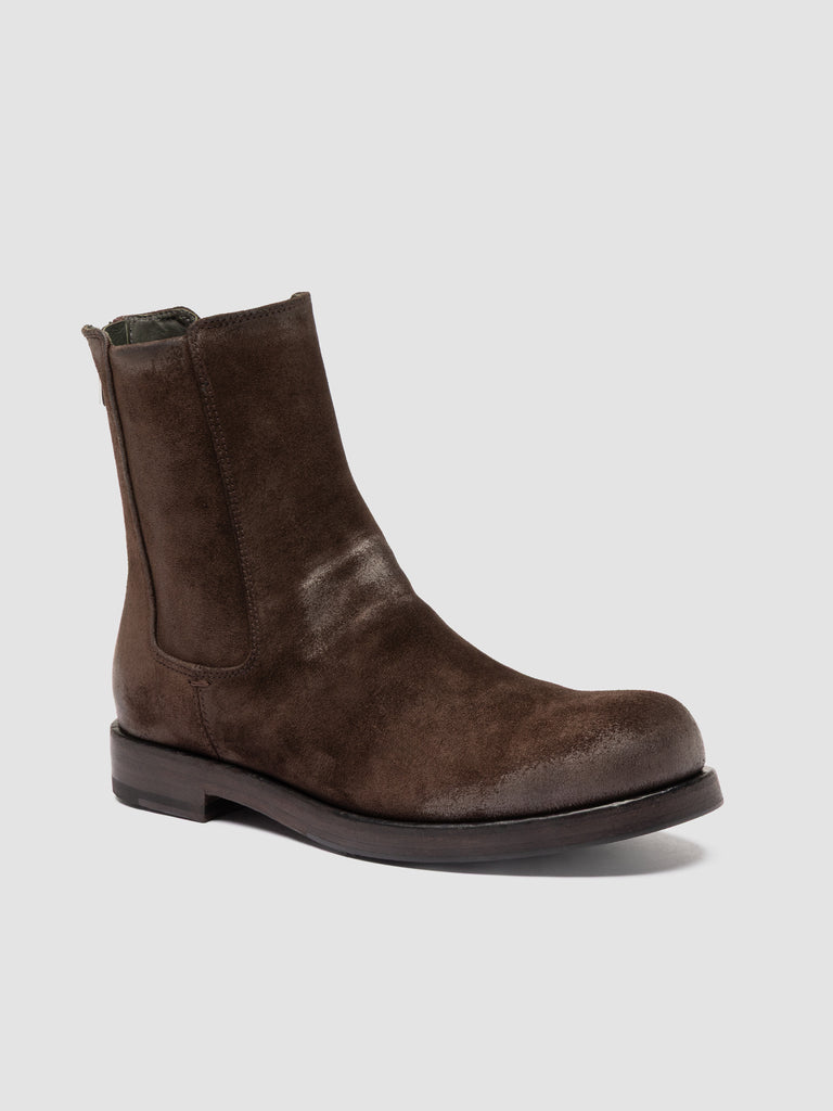 BULLA DD 304 - Stivaletti con Zip in Pelle Scamosciata Marrone