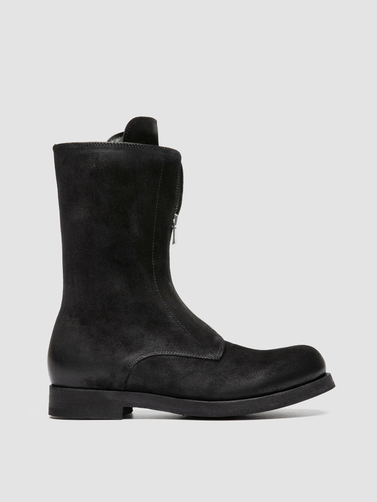BULLA DD 315 - Stivaletti con Zip in Pelle Scamosciata Nera