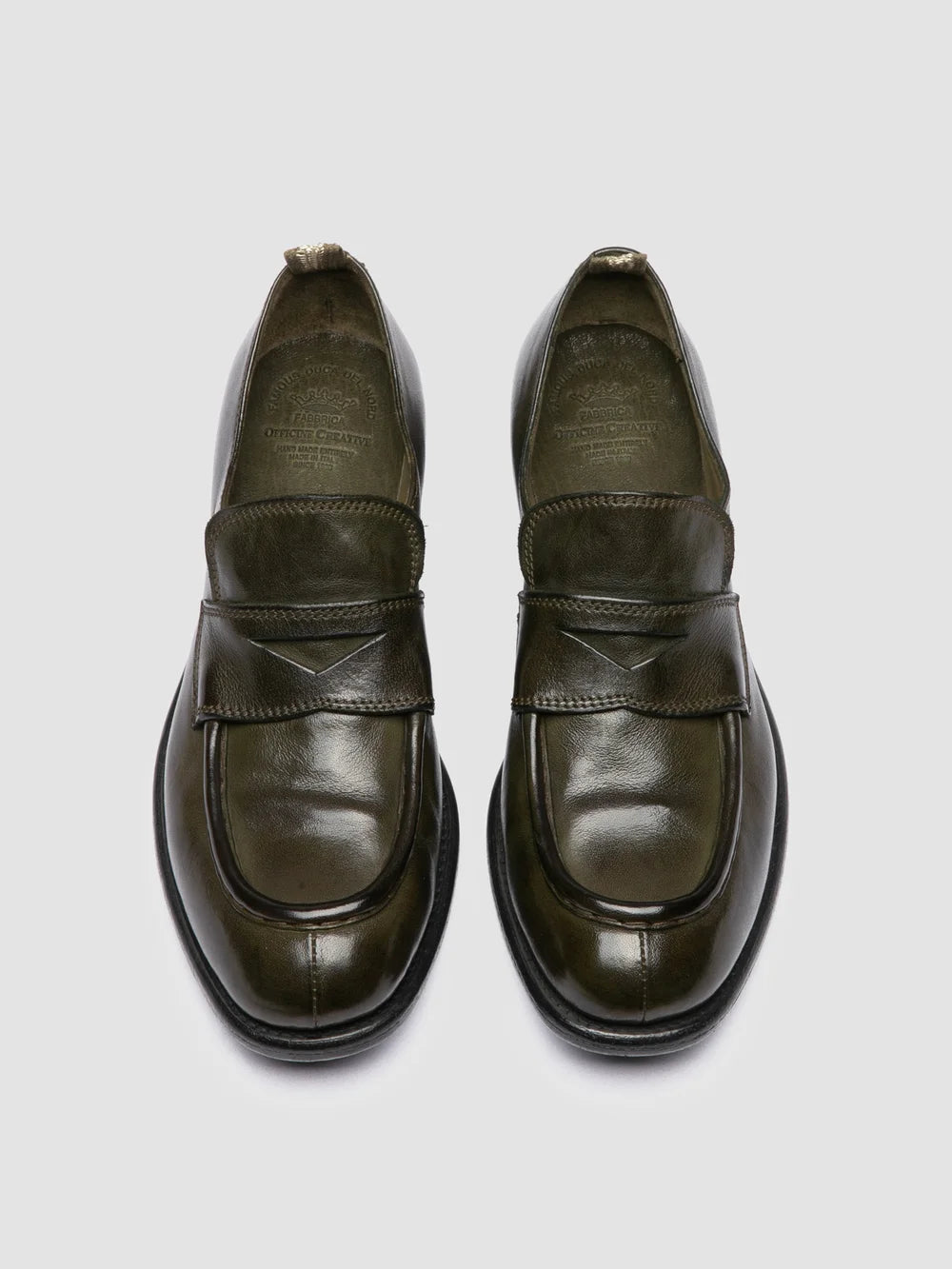 CALIXTE 020 - Mocassini in Pelle Verde - image 2,side view