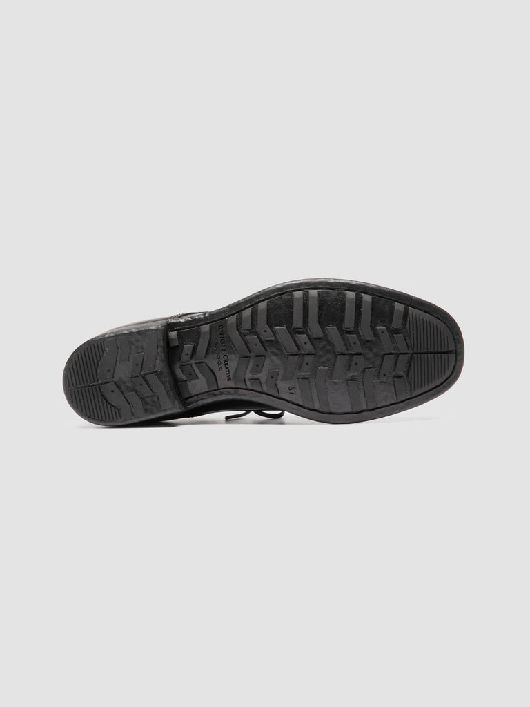 CALIXTE 068 - Black Leather Derby Shoes