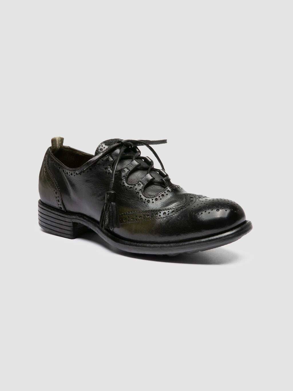 CALIXTE 087 - Scarpe Oxford in Pelle Verde - image 3,side view