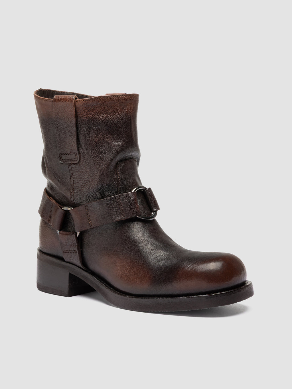 DANA 003 - Brown Leather Pull-On Boots - image 3,side view
