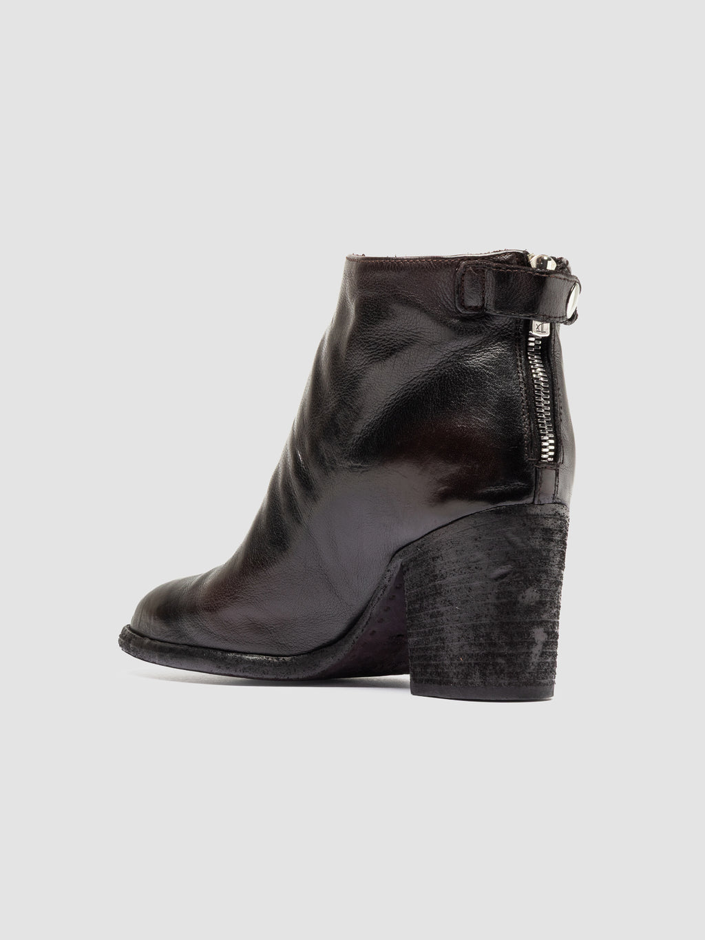 DELICE 001 - Black Leather Zipped Boots - image 4,side view