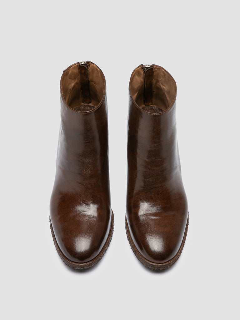 DELICE 001 - Brown Leather Zipped Boots