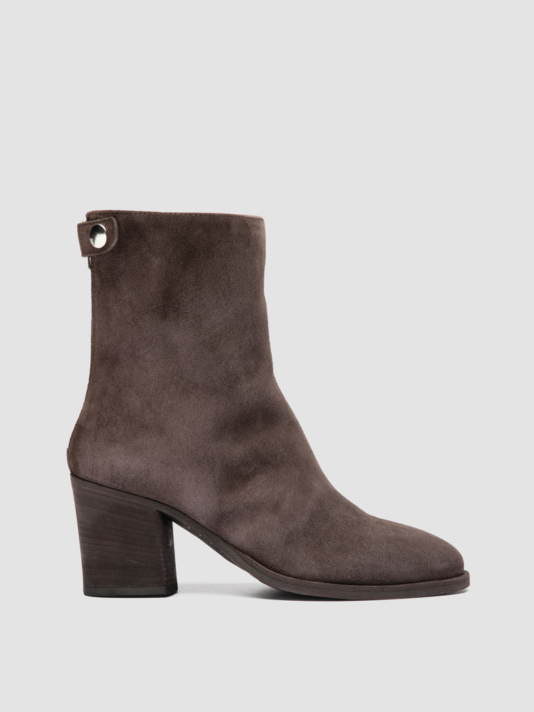 DELICE 002 - Brown Suede Zipped Boots