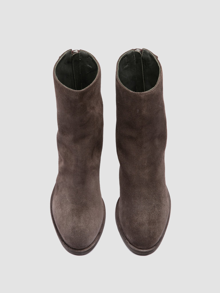 DELICE 002 - Brown Suede Zipped Boots