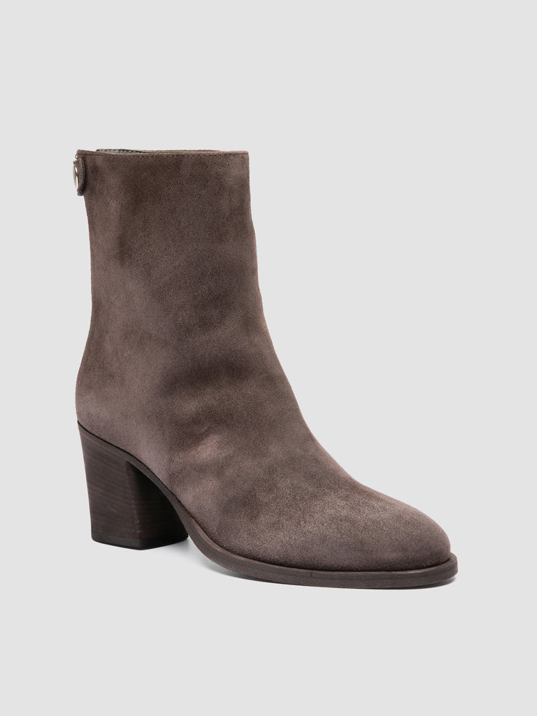DELICE 002 - Brown Suede Zipped Boots