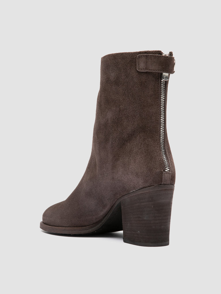 DELICE 002 - Brown Suede Zipped Boots
