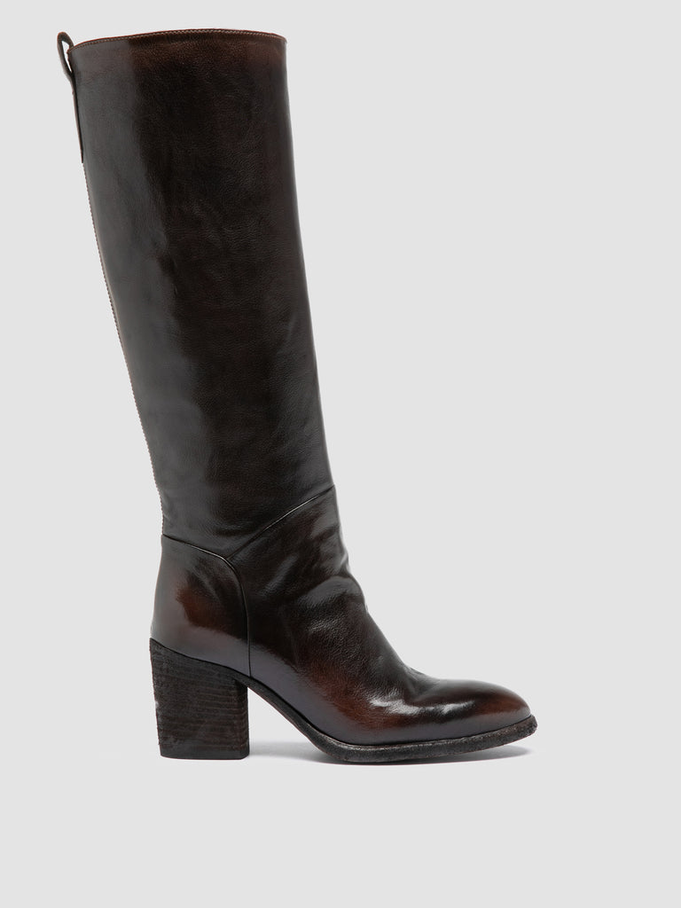 DELICE 004 - Stivali con Zip in Pelle Marrone
