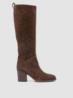 DELICE 004 - Stivali con Zip in Pelle Scamosciata Marrone