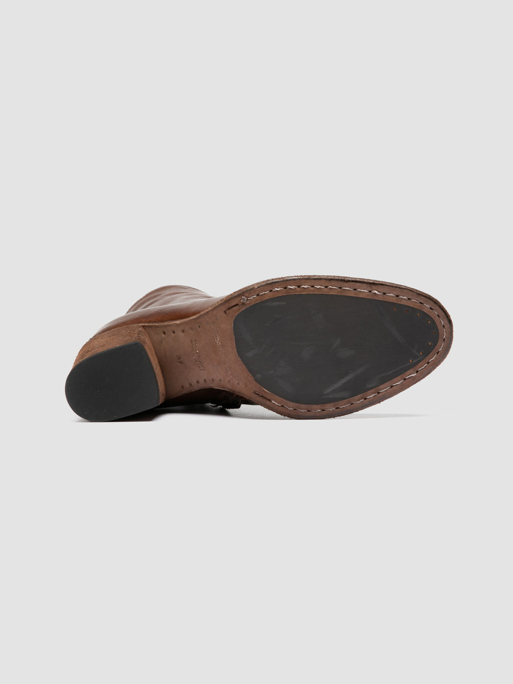 DELICE 005 - Brown Leather Zipped Boots - image 5,side view