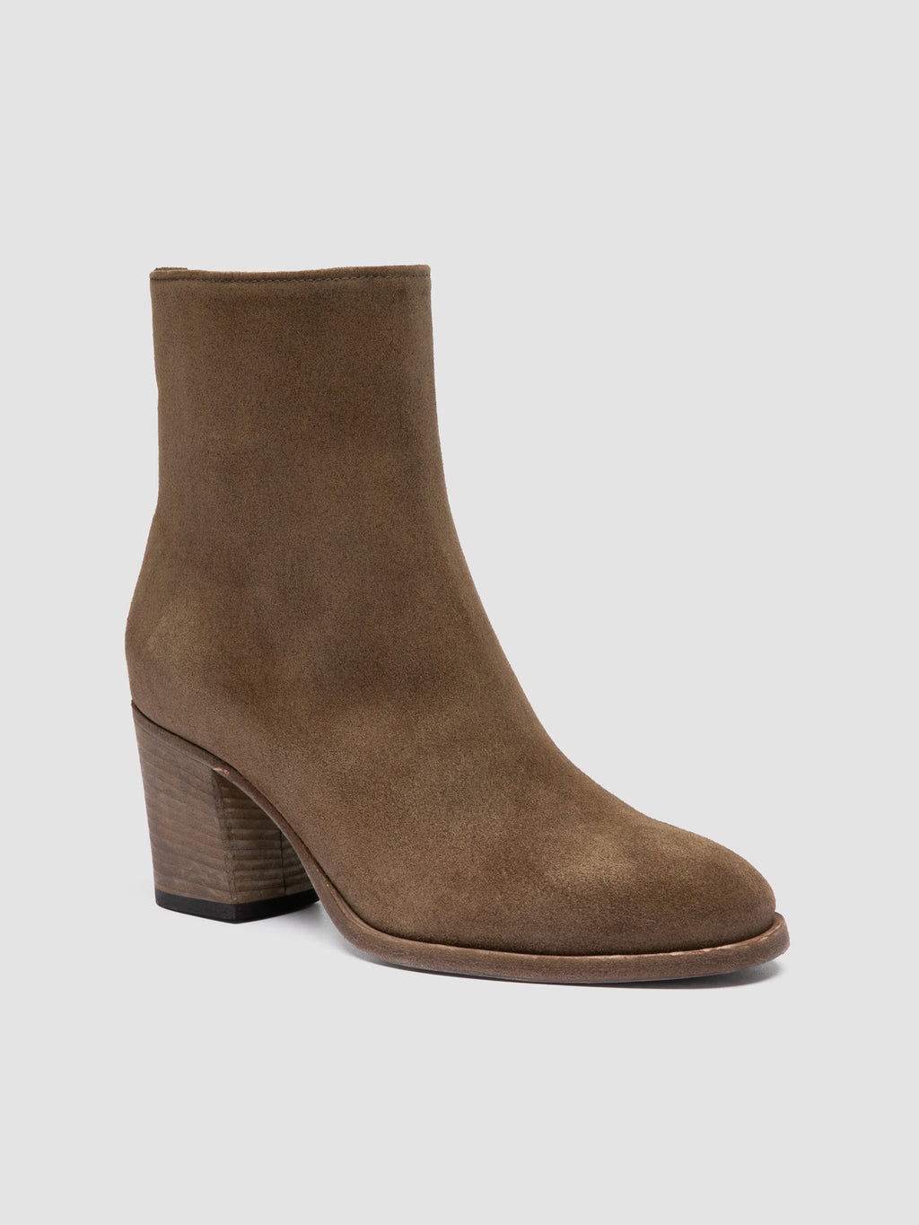 DELICE 005 - Brown Suede Zip Boots - image 3,side view
