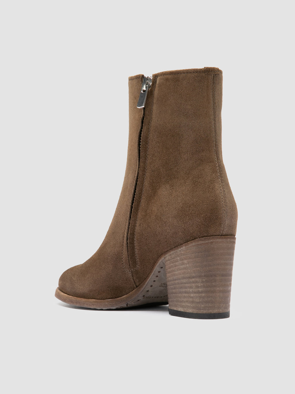 DELICE 005 - Brown Suede Zip Boots - image 4,side view