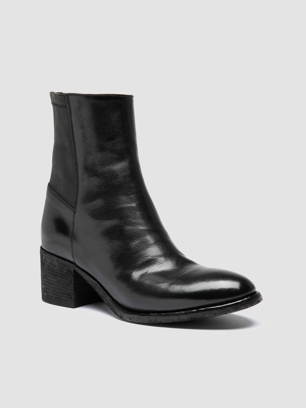 DENNER 127 - Black Leather Zipped Boots - image 3,side view
