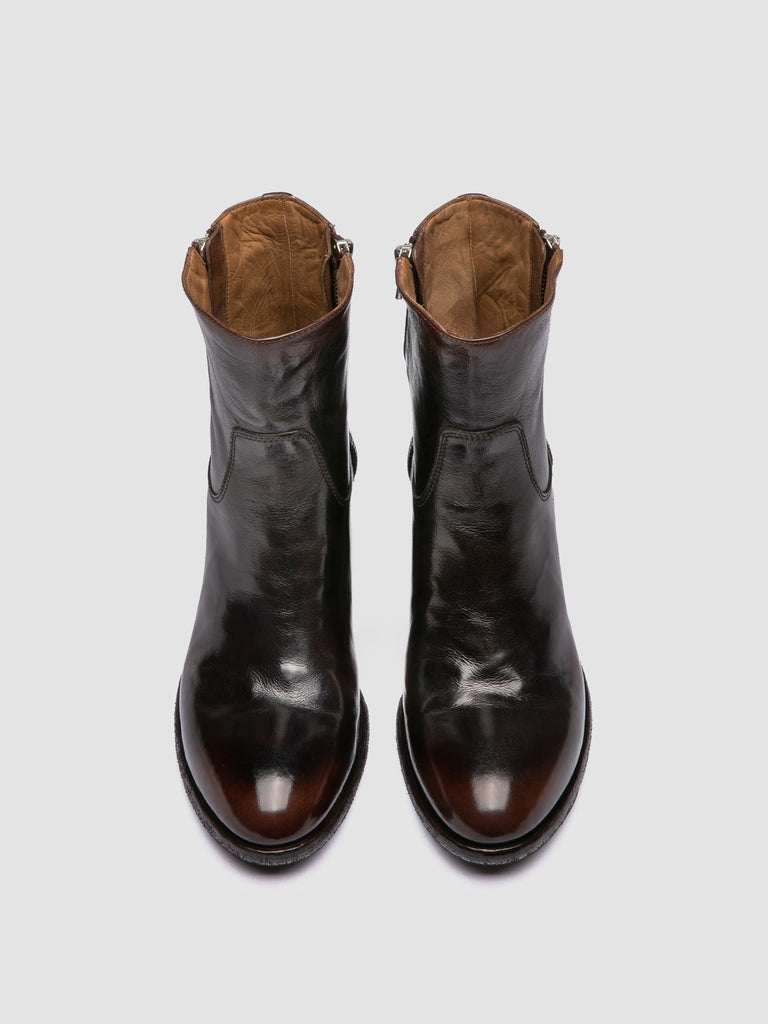 DENNER 129 - Brown Leather Zipped Boots
