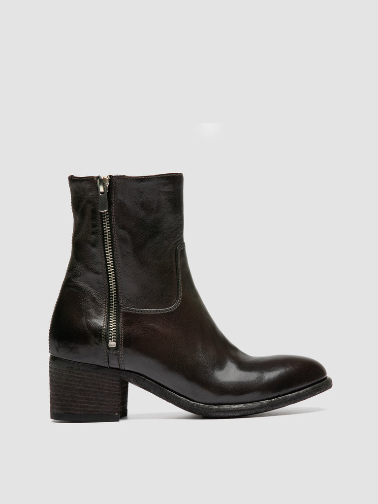 DENNER 129 - Grey Leather Zipped Boots