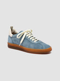 GINNASIO 101 -  Blue Leather and Suede Sneakers - thumb image 3,side view