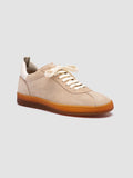 DESTINY 101 - Beige Leather and Suede Sneakers - thumb image 3,side view