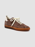 GINNASIO 101 - Sneaker in Pelle e Pelle Scamosciata Marrone - thumb image 3,side view