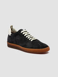 DESTINY 103 - Sneaker in Pelle e Pelle Scamosciata Blu - thumb image 3,side view