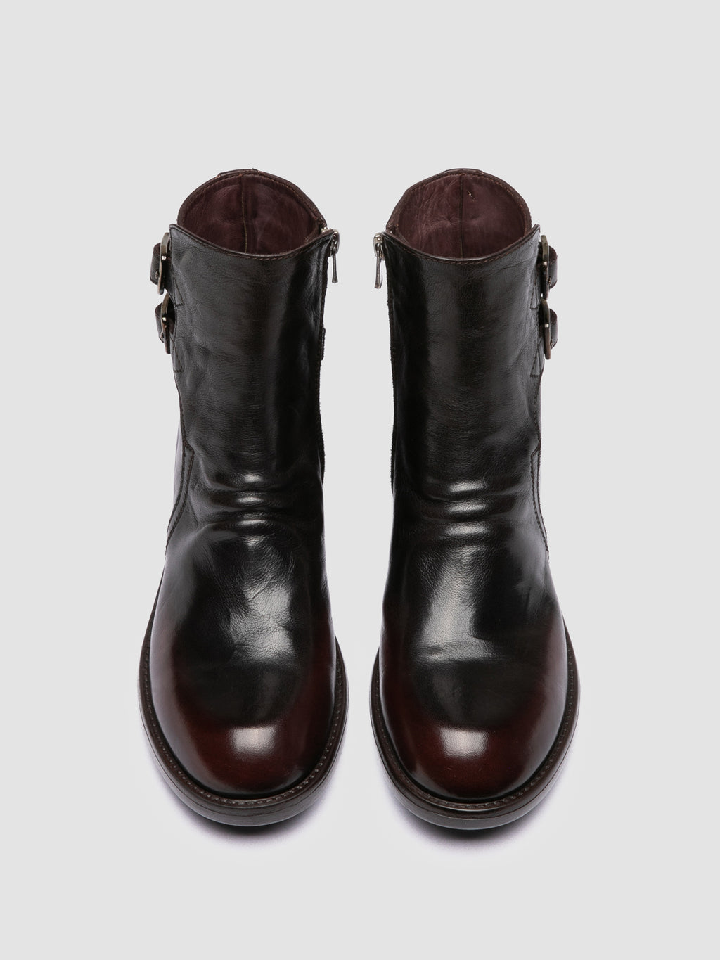 DIARY 114 - Brown Leather Zip Boots - image 2,side view