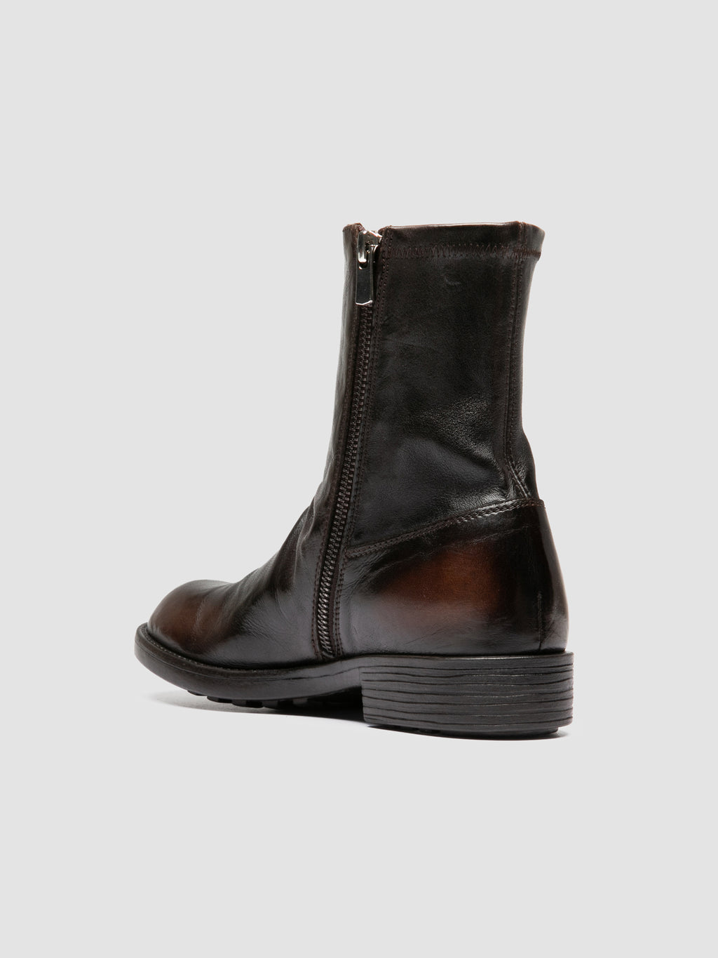 DIARY 115 - Brown Stretch Leather Boots - image 4,side view