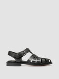 EMERALD 013 - Sandali Fisherman in Pelle Nera - thumb image 1,side view