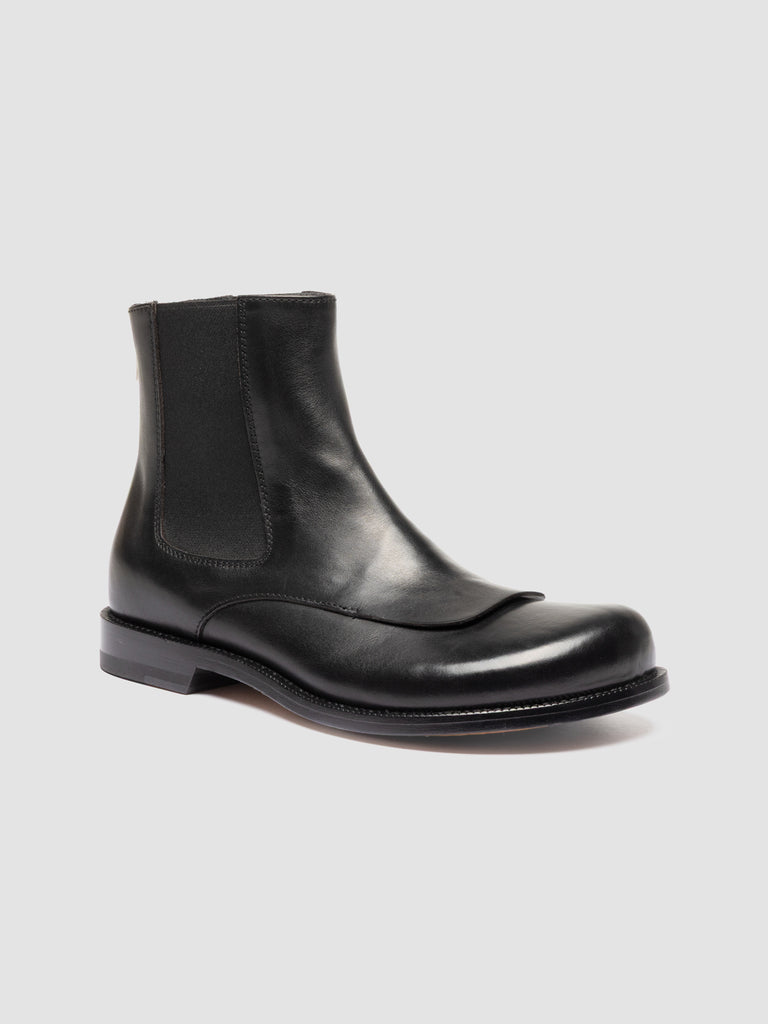 EMERALD 015 - Black Leather Zip Boots
